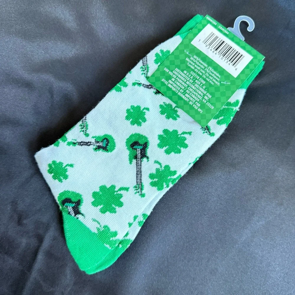 St. Patrick Shamrock & Roll Casual Socks - Green and White‎